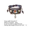 Multilayer Leather Bracelet Handmade Beaded Bracelet Musical Note Bracelet Vintage Hollow Star Bracelet (Multicolor)