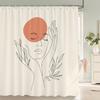 Abstract Bohemian style, Artistic Leaf Woman Shower Curtain Floral Printed Bathroom Bath Curtain Home Decor Curtain With Hooks