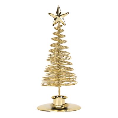 Weihnachtsbaum Kerzenhalter mit Stern Metall Golden Weihnachtsbaum Kerzenständer für Festival