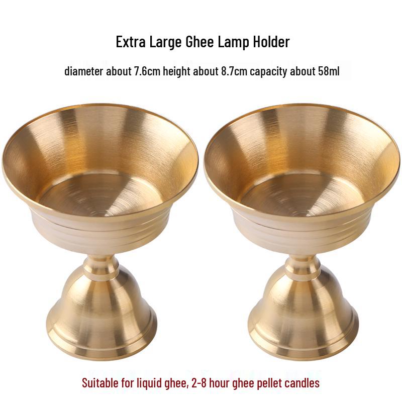 Brass Dual-Use Buddha Offering Candle Holder Lamp