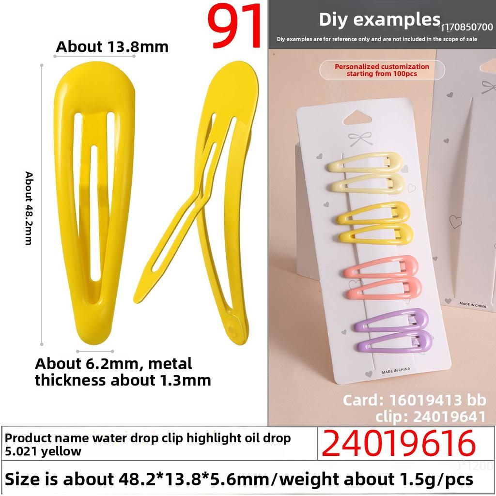 Niedliche Haaraccessoires für MädchenBunte Tropfenförmige Haarspangen Bonbonfarbene Kleine Haarspangen Kleine Pony- und Strandclips