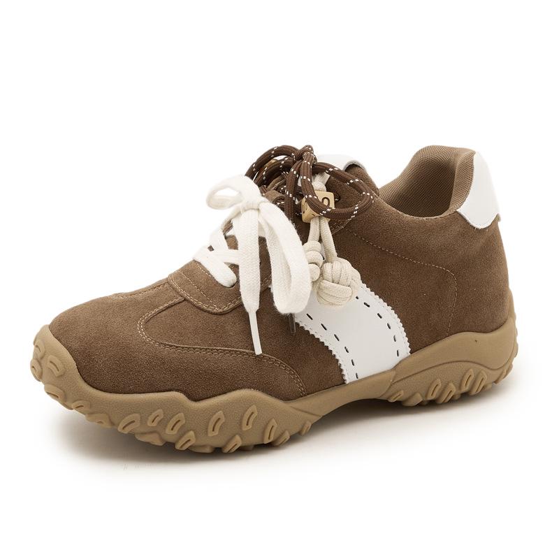 

Женские универсальные туфли с кисточками из натуральной кожи в стиле «Форрест Гамп», коллекция осень/зима 2025, повседневный немецкий тренировочный стиль с увеличивающей рост внутренней платформой 38 коричневый