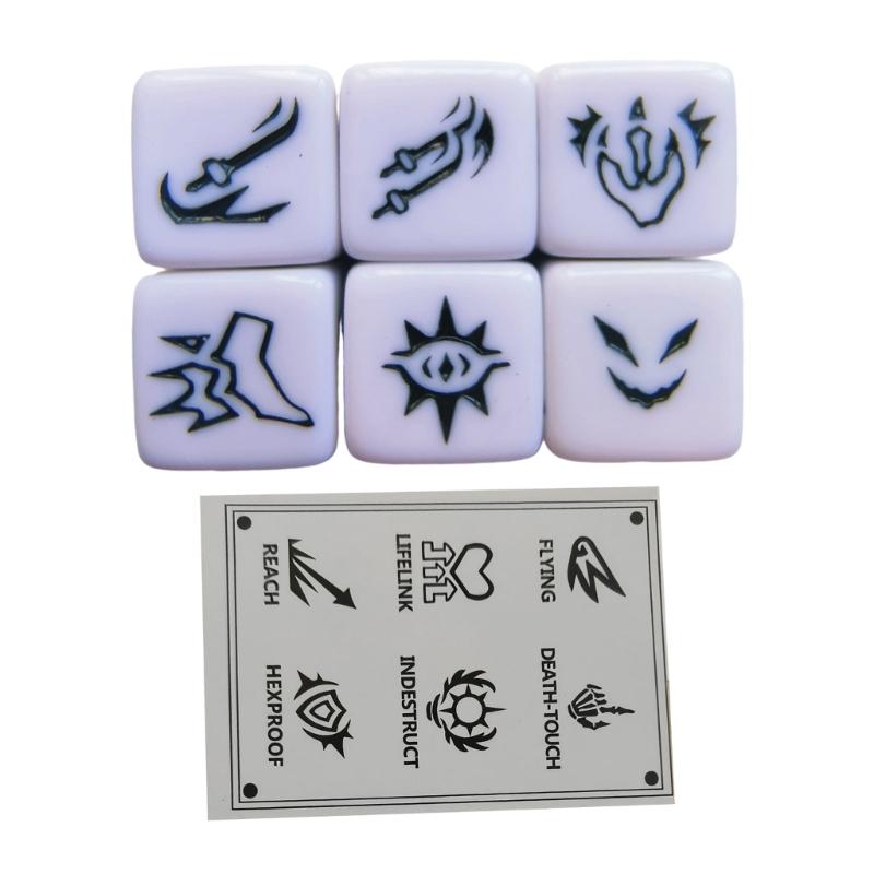 Keyword Pattern Table Game Dices Role Playing Game Dices Acrylic Round Corner Six Sided Dices Teaching Tool Easy Use