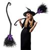 Halloween Witch Broom Plastic Witch Broomstick Broom Props Cosplay Broomstick for Halloween Costume Party Supplies