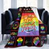 Kuscheldecken LGBT Gay Pride Lesbisch Regenbogen Flanelldecke für Couch Sofa Decken Große Bettwäsche Geschenke für Weihnachten Neujahr