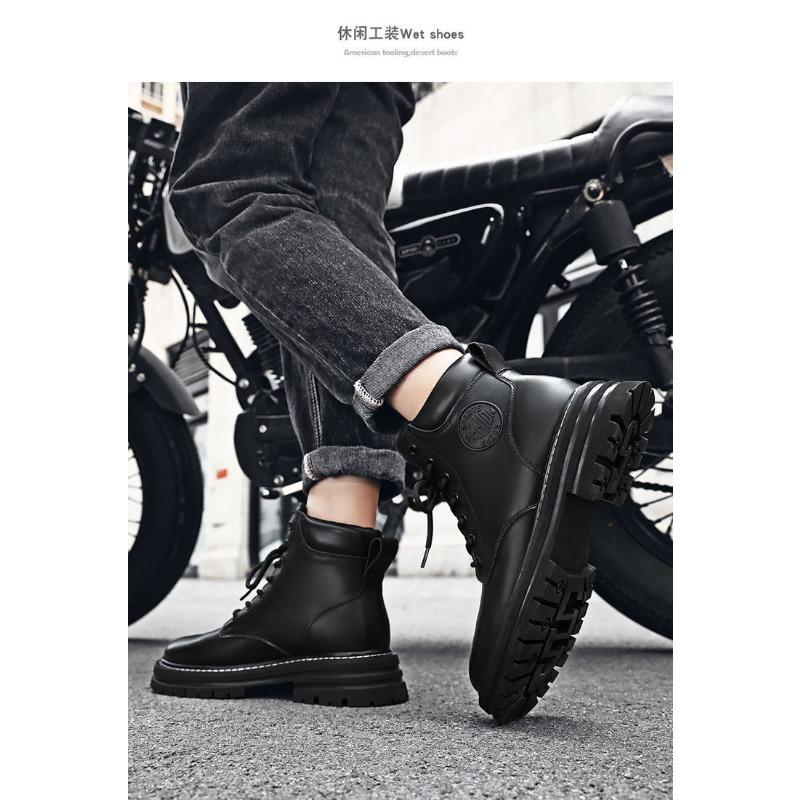Mens Waterproof Wear Resistant Non Slip Martin Boots For Construction Site Work