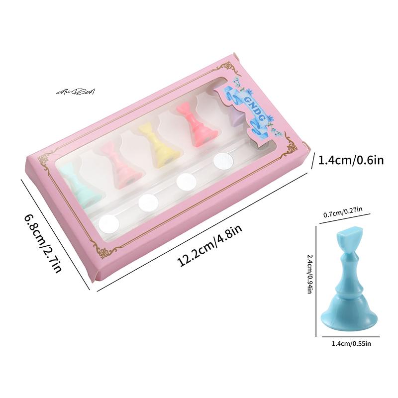 1 Set Colorful Plastic Magnetic Nail Display Stand Tips Holder Beginner Nail Training Board for Practice Manicure Salon