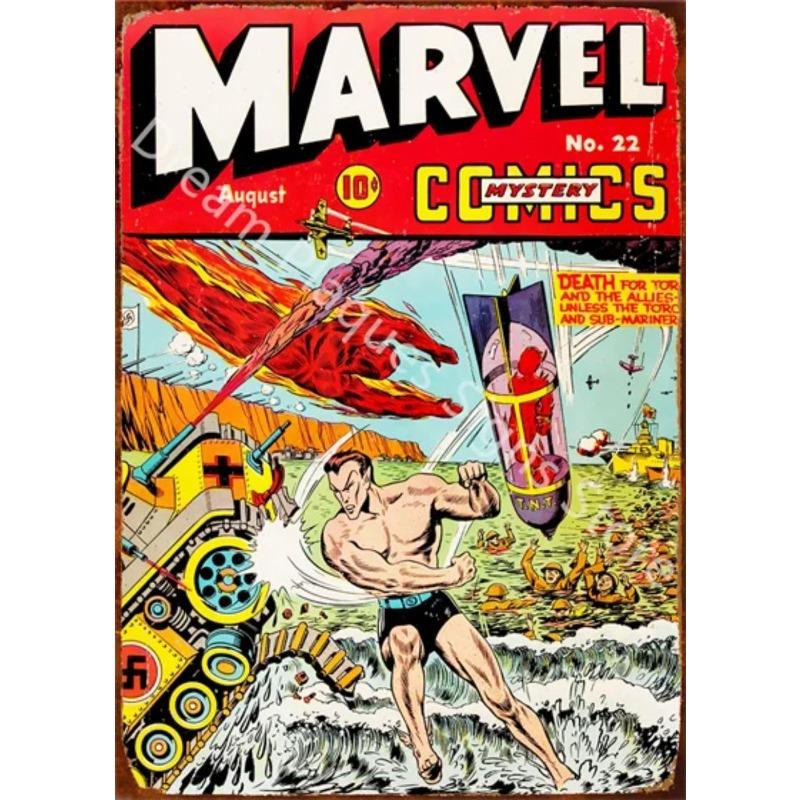 

Marvel Metal Wall Sign, Superhero Decor Plaque 15x30cm