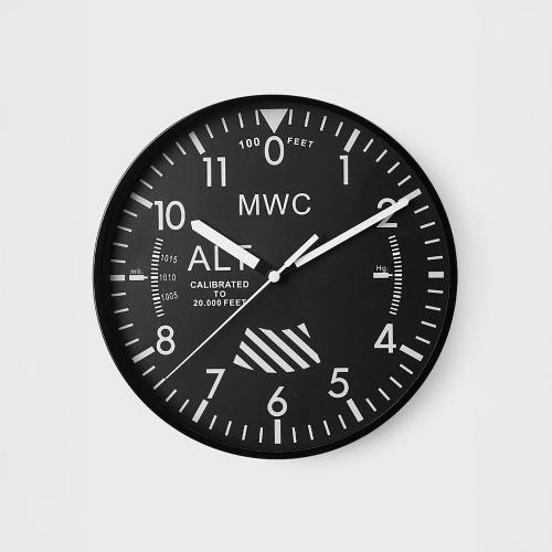 [MWC] MWC Altimeter Black Wall Clock (Silent) FREE