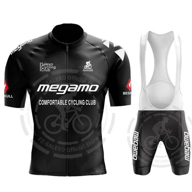 

Summer 2025 Megamo Team Men s Short Sleeves Cycling Jersey Set MTB Uniform Mountian Bicycle Clothes Wear Ropa Ciclismo Hombre XXL