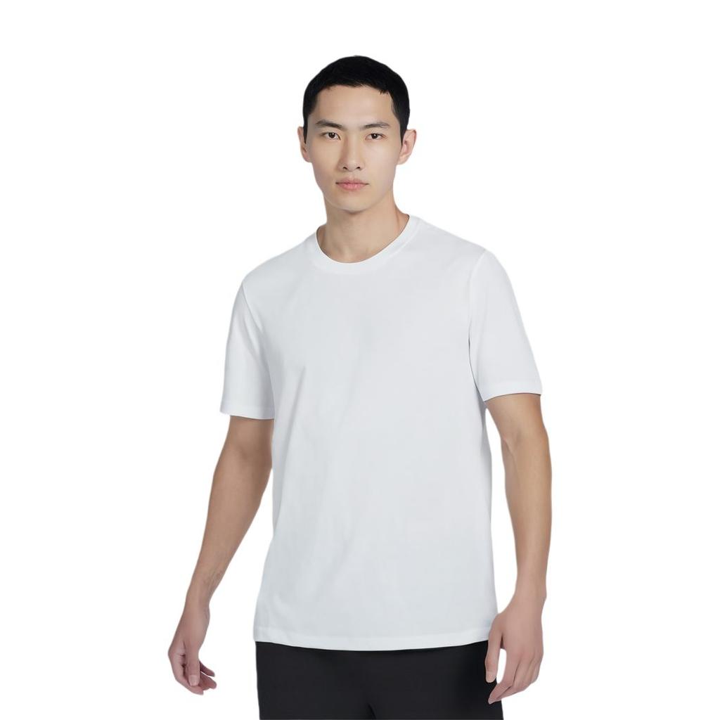 Jordan T Shirts Men's White Crew Neck Moderate Straight Fit CD2607-100