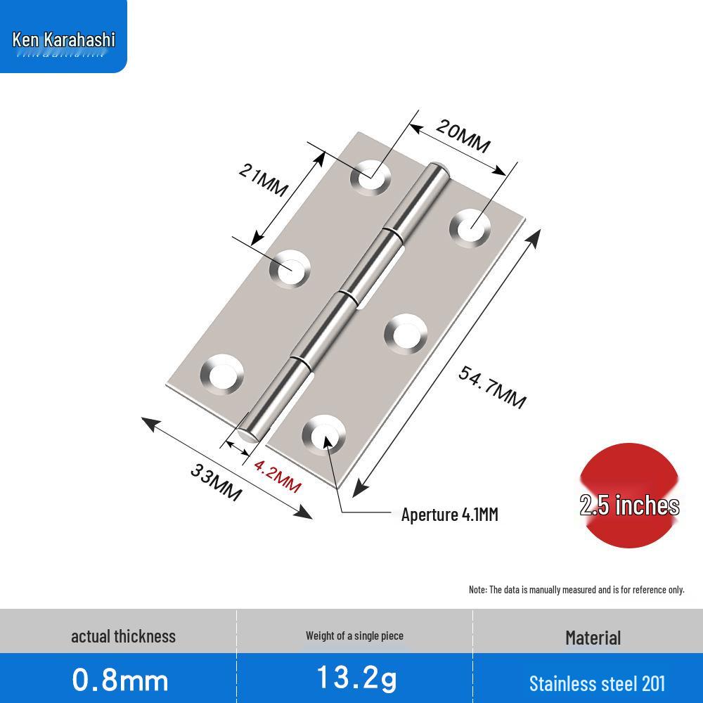 Stainless Steel Door & Window Hinges - Sizes: 1" To 4", Ideal for Picture Frames, Flat Opening, and Small Applications.