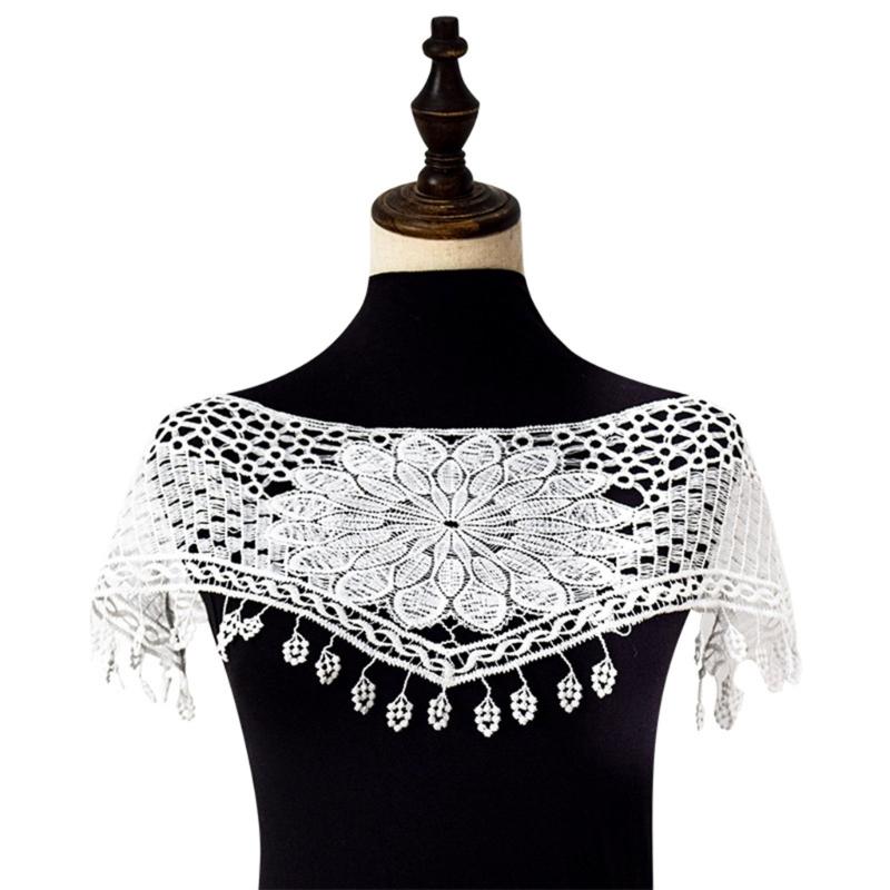 Women's Fashionable Lace Capelet with Embroidery Hollow out False Half Shirt Collar Neck for Special Occasion