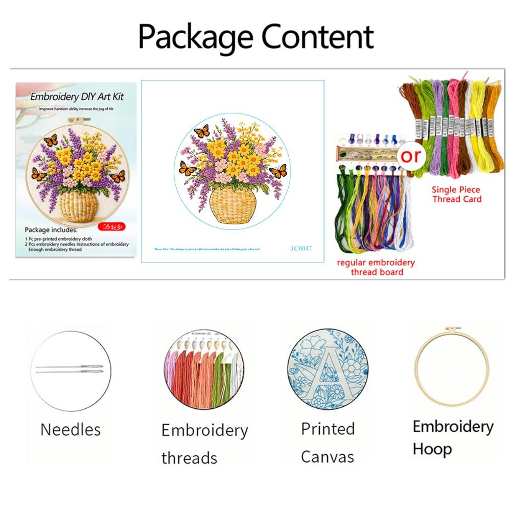 Colorful Embroidery Kit DIY Needlework Craft Animal Embroidery Flower Sewing Kits Adults Flower