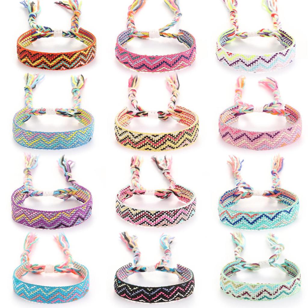 Trendy Woven Rope Drawstring Plaid Bracelet for Women