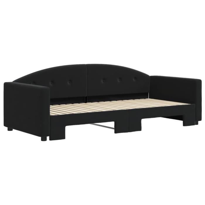 VidaXL Daybed with Trundle Bed Black 90x190 Cm Velvet 3197316