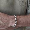 Mens Beaded Black Onyx And Green Plated Hematite Spacers With Wooden Beads 6mm Matte Mat Black Bracelet