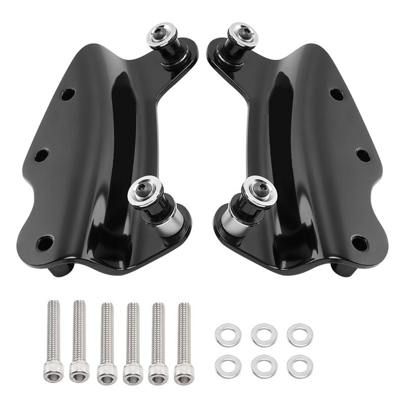 Black Motorcycles Detachable 4 Point Docking Hardware Kit Chrome For Harley Touring Street Glide Road King Electra Glide 2009-up