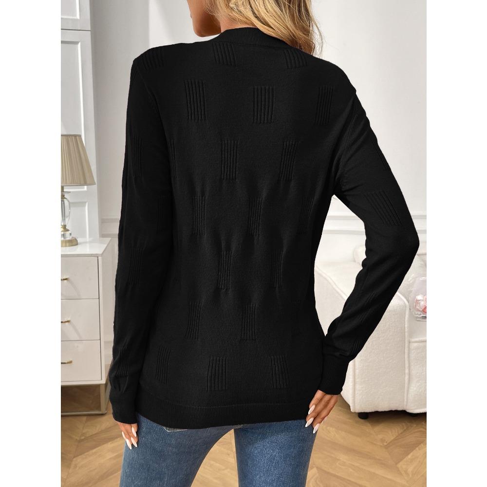 Autumn and Winter Solid Color Round Neck Pullover Knitted Base Sweaters with Scratch Marks Long Sleeved Women's Sweaters