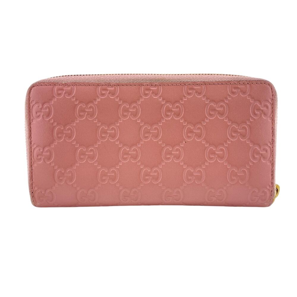 GUCCI 410102 Zip Around Guccisima leather Purse pink leather Women Used