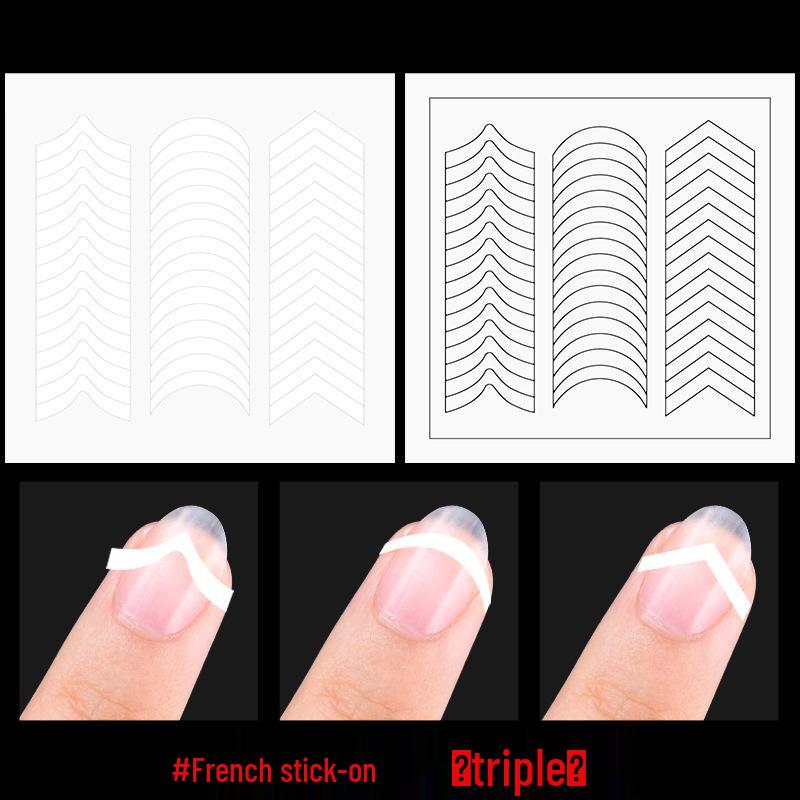 

Наклейки для дизайна ногтей «Французский кончик» для начинающих - инструмент для гелевого стайлинга с белым краем