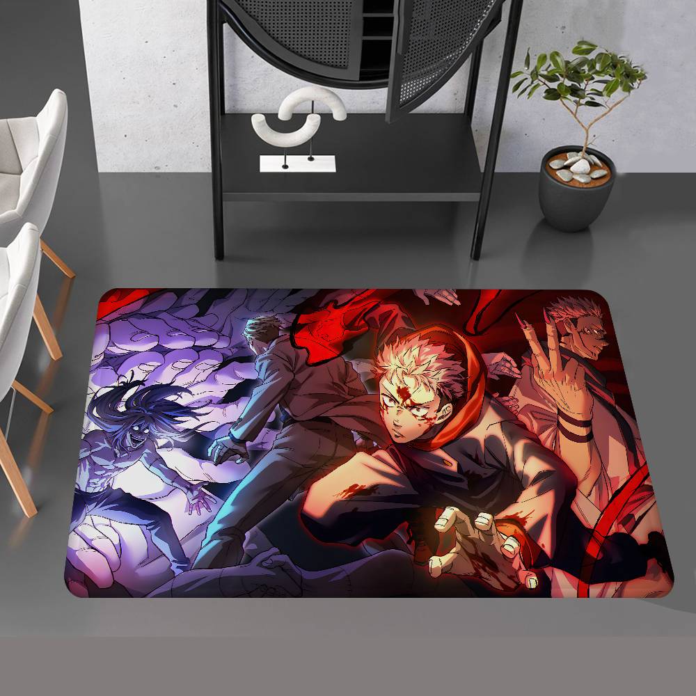 Anime Jujutsu Kaisen Bathroom Mat Anti-slip Absorb Water Long Strip Cushion Bedroon Mat Welcome Doormat