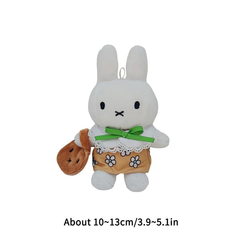Miffys Rabbit Keychain Cute Cartoon Bunny Keyring Small Animal Doll Girls Backpack Pendant Car Key Holder Womens Bag Accessories