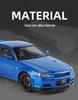 1:24 Alloy GTR R34 Model Car Toy with Sound, Light, Openable Doors, Four-Wheel Steering, and Pull-Back Action