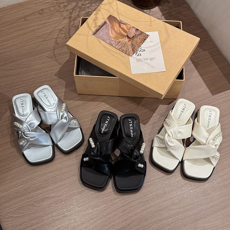 New Style Sandals Slippers Women's Shoes One-shoulder Heel Slippers