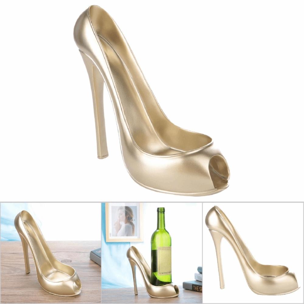 Gold High Heel Wine Rack High Heel Shape Wine Bottle Storage Unique Wine Bottle Holder Restaurant