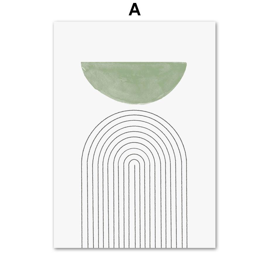 

Арка, круглая линия, эвкалипт, зеленая геометрия, абстрактные постеры на скандинавскую тему и принты, художественная картина на холсте, настенные панно, декор для гостиной A4 21x30cm No Frame