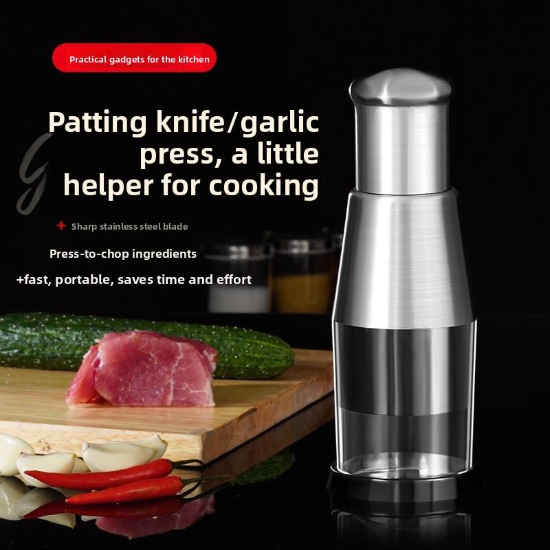 Stainless Steel Hand-Operated Vegetable Cutter With Chopping Function - Multi-Functional Kitchen Ginger And Garlic Chopper