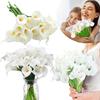 5/10Pcs White Calla Lily Artificial Flowers for Wedding Bouquet Bride Shower Blessing Gift Home Decoration Fake Flowers