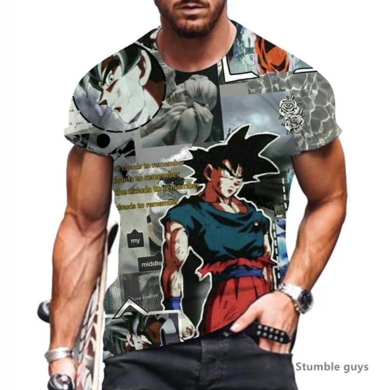 2026 Summer Dragon Ball Retro Fitness T-shirt Men's Oversized 3D