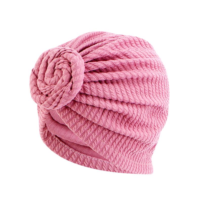 1 ADET Türban Şapka Nefes Alabilir Düz Renk Zarif Güneş Kremi Hicap Moda Üst Çiçek Dekor Başörtüsü Kadın Başörtüsü