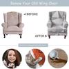 Wingback Chair Slipcover 2 Pieces/set Stretch Sofa Cover Armchair Cover Couch Furniture Protector Elastic Bottom for Living Room
