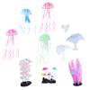 9pcs Luminous Aquarium Coral Decorations Glowing Effect Artificial Coral Plant Ornaments
