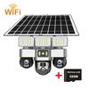 3-Lens Solar Camera, Outdoor Surveillance, WiFi, Floodlight Night Vision, Security Audio Camera, 16000mAh Battery CCTV