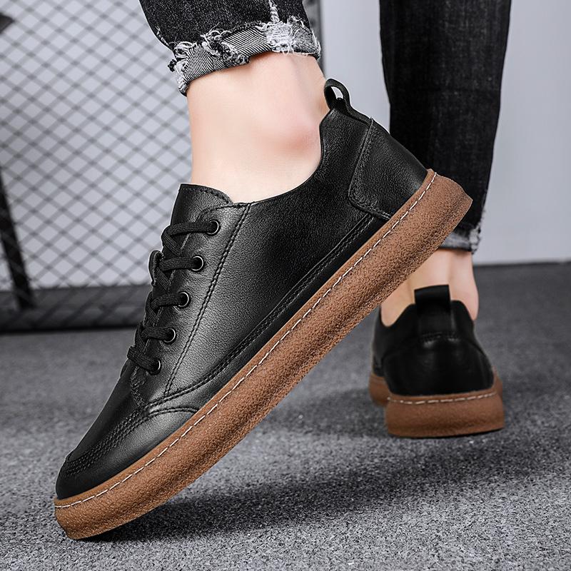 Fashion High -Quality Men Solid Color Striped Casual Shoe Comfortable Anti -Slip Breathable Flat Shoe Classic Trendy And Versatile Shoes