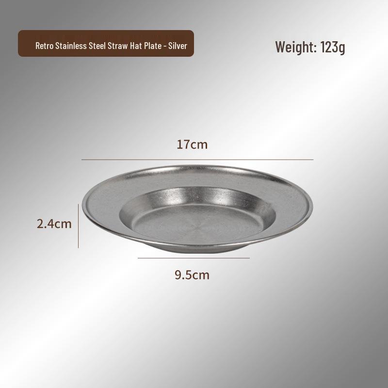 Retro Gold Stainless Steel Western Style Multi-Purpose Plate: Perfect for Pasta, Lobster, Dessert, Snacks, and Dim Sum