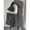 Women's Hooded Plush Sleeveless Coat Cardigan Vest