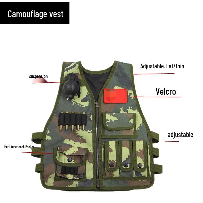 Li Shen Children s Camouflage Tactical Vest One Size (Under 15, Length 53cm)