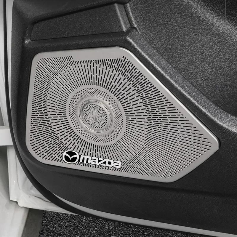 2/4pcs Car Speaker Audio Sticker Interior Decoration For Mazda 3 5 6 323 626 RX8 MX3 MX5 CX5 Atenza Axela Auto Accessories