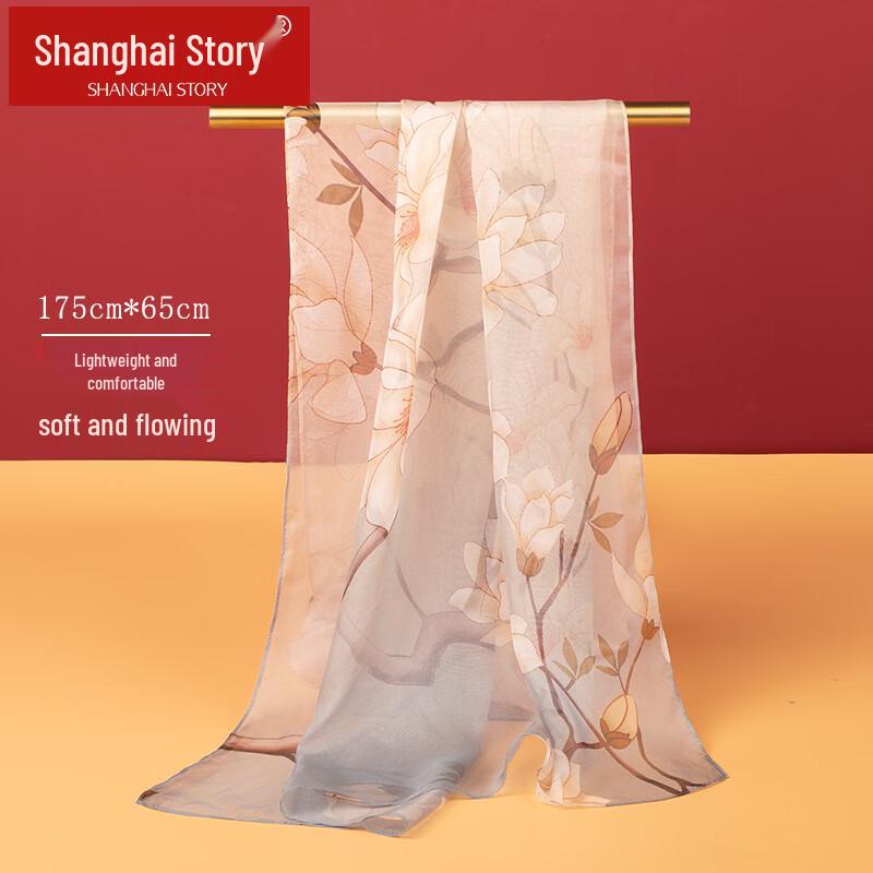 Shanghai Story 100% Mulberry Silk Scarf for Women 65x175cm