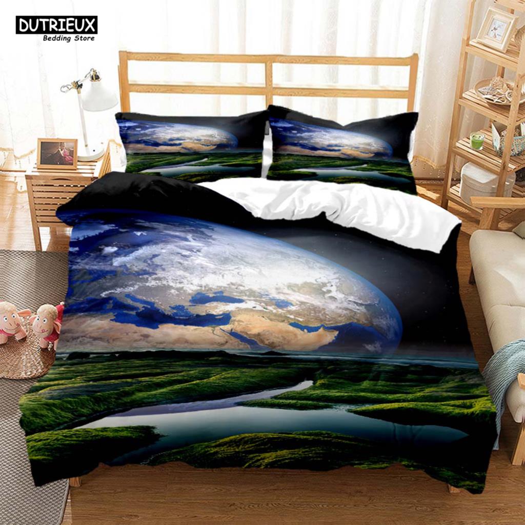 Space Star Printed Polyester Bedding Soft and Comfort Personal Quilt Cover Bedding Kit