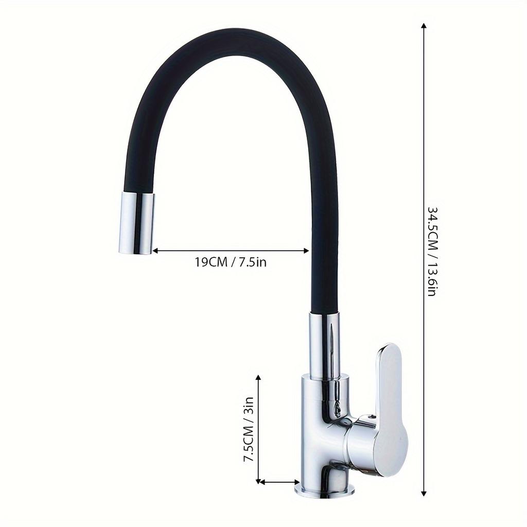 Modern Stainless Steel Kitchen Faucet with 360° Silicone Spray Head, High Pressure Dual Spray Modes, Hot/Cold Mixer Tap,