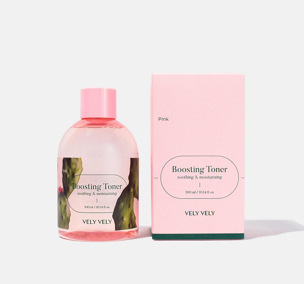 VELY VELY Pink Boosting Toner 300ml, #Vitality care #Skin nutrition supply, Moisturizing, Korean Cosmetics, Kbeauty, sample