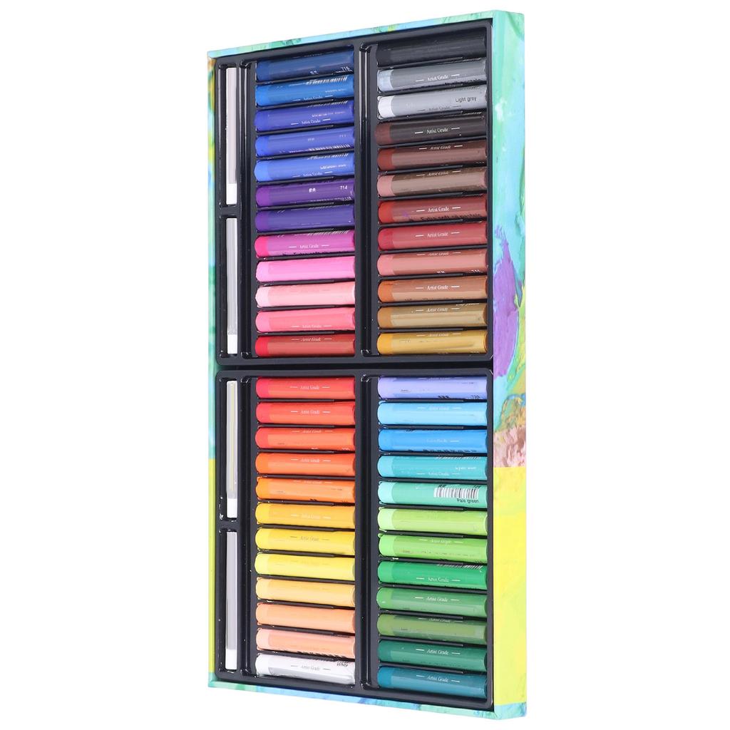 52Pcs Oil Pastel Set Rich Bright Colors Unique Texture Write Smoothly Strong Adhesion Pastels Art