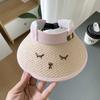 Sun Hat Children Straw Sun Hat Shading Hat Children's Visor Hat Cartoon Sunshade Hat  Beach