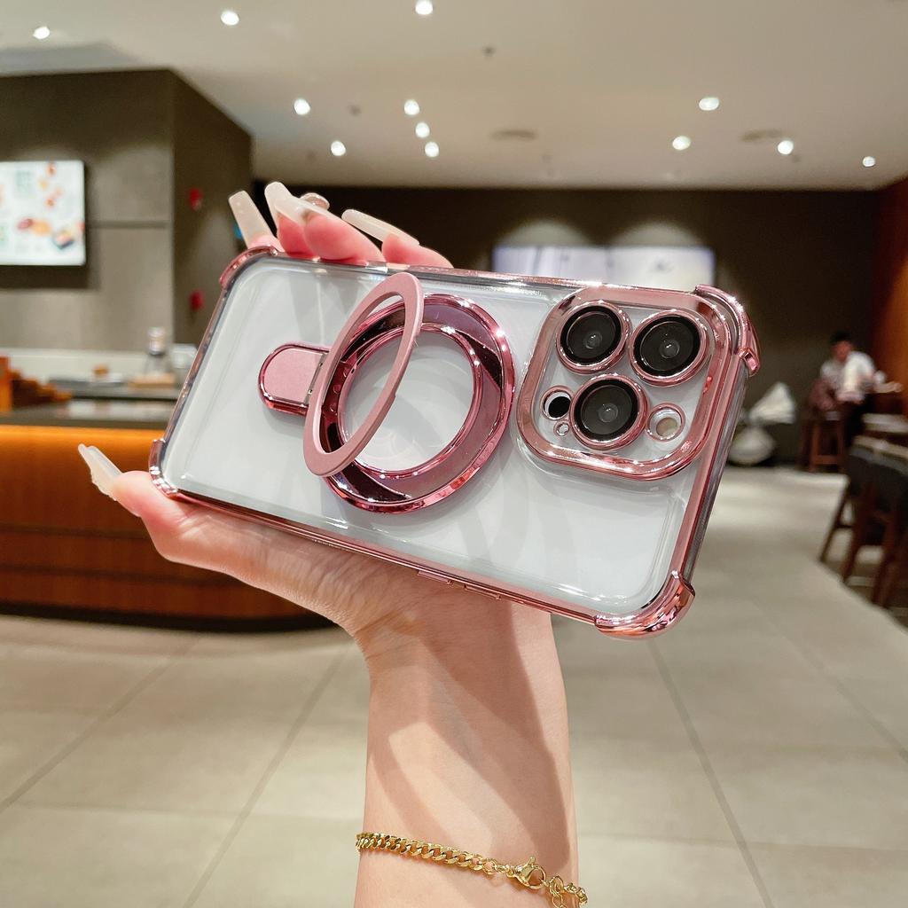 Anwendbar auf transparente magnetische Halterung iPhone17 Handyhülle mit Objektivfolie 15 Apple 16promax Sturzsicher Neues Modell